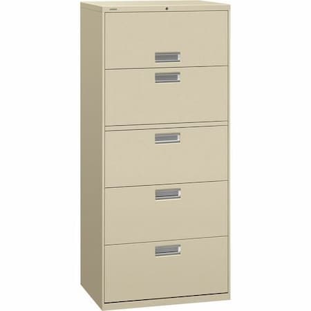 Hon HON 675LL, 600 SERIES FIVE-DRAWER LATERAL FILE, 30W X 18D X 64.25H, PUTTY HON675LL